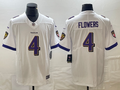 Men's Baltimore Ravens Zay Flowers #4 White Game Jersey1