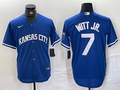 Men's Kansas City Royals Bobby Witt Jr. #7 Royal Alternate Cooperstown Collection Replica Player Jersey1