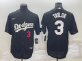 Men's Los Angeles Dodgers Chris Taylor #3 Black Stitched Jersey1