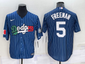 Men's Los Angeles Dodgers Freddie Freeman #5 Blue Authentic Game Jersey1
