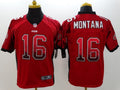 Men's San Francisco 49ers Joe Montana #16 Red Authentic Game Jersey1
