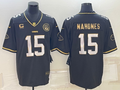 Men's Kansas City Chiefs Patrick Mahomes #15 Black Team Game Jersey1
