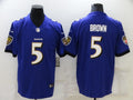 Men's Baltimore Ravens Marquise Brown #5 Purple Game Jersey1