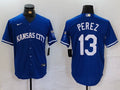 Men's Kansas City Royals Salvador Perez #13 Royal Replica Player Jersey1