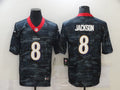 Men's Baltimore Ravens Lamar Jackson #8 Gray Camouflage Game Jersey1