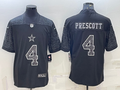 Men's Dallas Cowboys Dak Prescott #4 Black RFLCTV Limited Jersey1