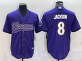 Men's Baltimore Ravens Lamar Jackson #8 Purple Game Jersey1 Joint Edition