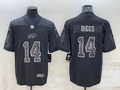 Men's Buffalo Bills Stefon Diggs #14 Black RFLCTV Limited Jersey1