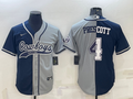 Men's Dallas Cowboys Dak Prescott #4 Navy/Gray Game Jersey1 Joint Edition