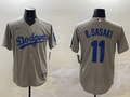 Men's Los Angeles Dodgers Roki Sasaki #11 Gray Replica Game Jersey