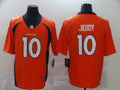 Men's Denver Broncos Jerry Jeudy #10 Orange Game Jersey1