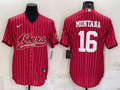 Men's San Francisco 49ers Joe Montana #16 Red Player Jersey1 Joint Edition