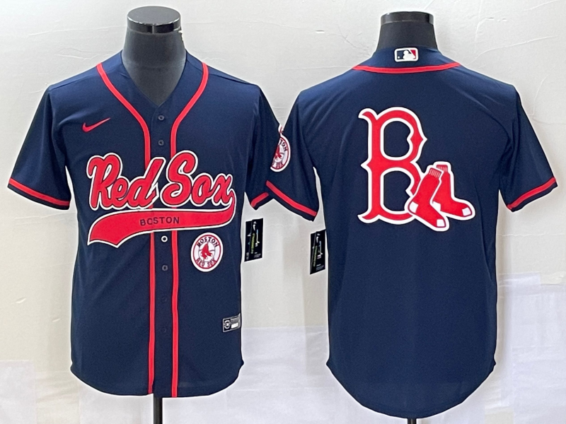 Men's Boston Red Sox Navy Player Jersey1