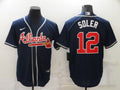 Men's Atlanta Braves Jorge Soler #12 Navy Replica Player Jersey1