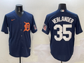 Men's Detroit Tigers Justin Verlander #35 Navy Limited Player Jersey