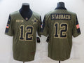Men's Dallas Cowboys Roger Staubach #12 Brown Game Jersey1