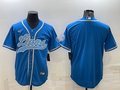 Men's Detroit Lions Blue Blank Jersey1