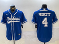 Men's Dallas Cowboys Dak Prescott #4 Royal Game Jersey1