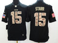 Men's Green Bay Packers Bart Starr #15 Black Game Jersey1
