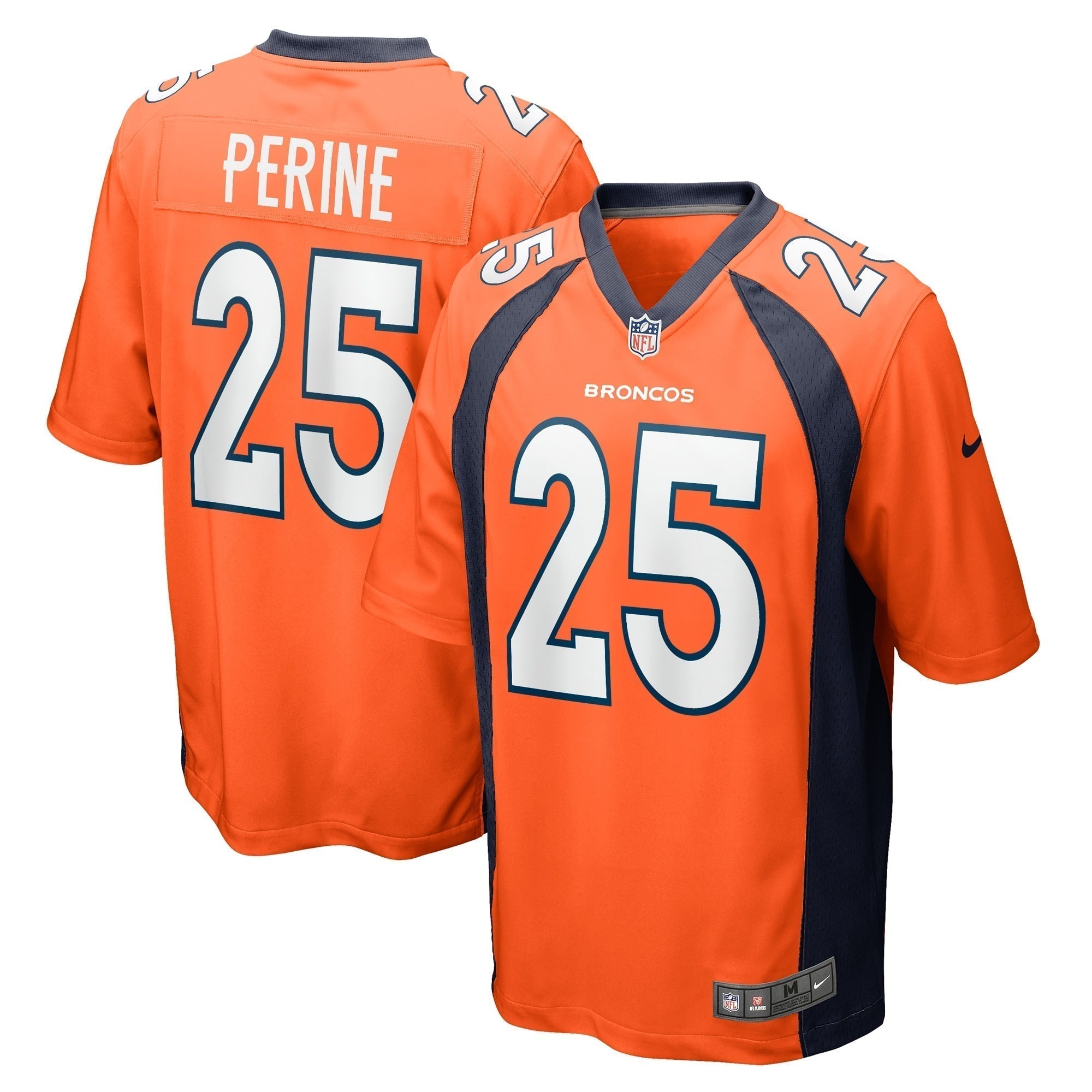 Samaje Perine Denver Broncos Nike Game   Jersey - Orange