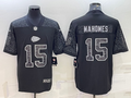 Men's Kansas City Chiefs Patrick Mahomes #15 Black RFLCTV Limited Jersey1