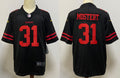 Men's San Francisco 49ers Raheem Mostert #31 Black Game Player Jersey1