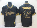 Men's Los Angeles Dodgers Jackie Robinson #42 Black Authentic Game Jersey1