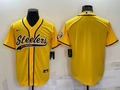 Men's Pittsburgh Steelers Yellow Blank Jersey1