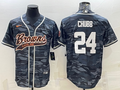 Men's Cleveland Browns Nick Chubb #24 Grey Camouflage Game Jersey1 Joint Edition