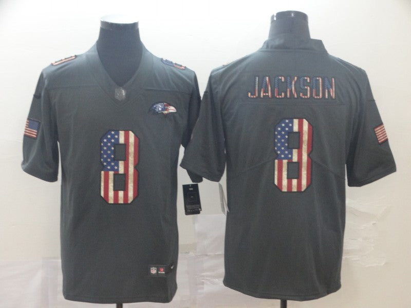 Men's Baltimore Ravens Lamar Jackson #8 Black Alternate Player Game Jersey1