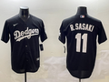 Men's Los Angeles Dodgers Roki Sasaki #11 Black Replica Game Jersey