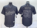 Men's Los Angeles Dodgers Mookie Betts #50 Black Authentic Game Jersey1