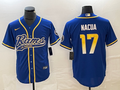 Men's Los Angeles Rams Puka Nacua #17 Royal Game Jersey1 Joint Edition