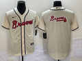 Men's Atlanta Braves Cream Replica Team Jersey1
