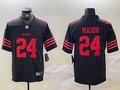 Men's San Francisco 49ers Jordan Mason #24 Black Player Game Jersey1