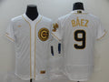 Men's Chicago Cubs Javier Baez #9 White Alternate Game Jersey1