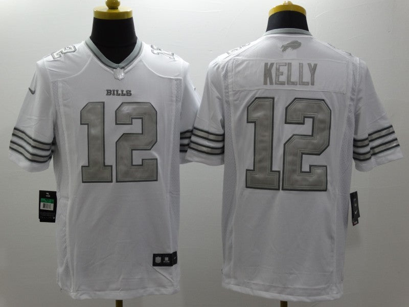 Men's Buffalo Bills Jim Kelly #12 White Player Game Jersey1