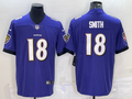 Men's Baltimore Ravens Roquan Smith #18 Purple Game Jersey1
