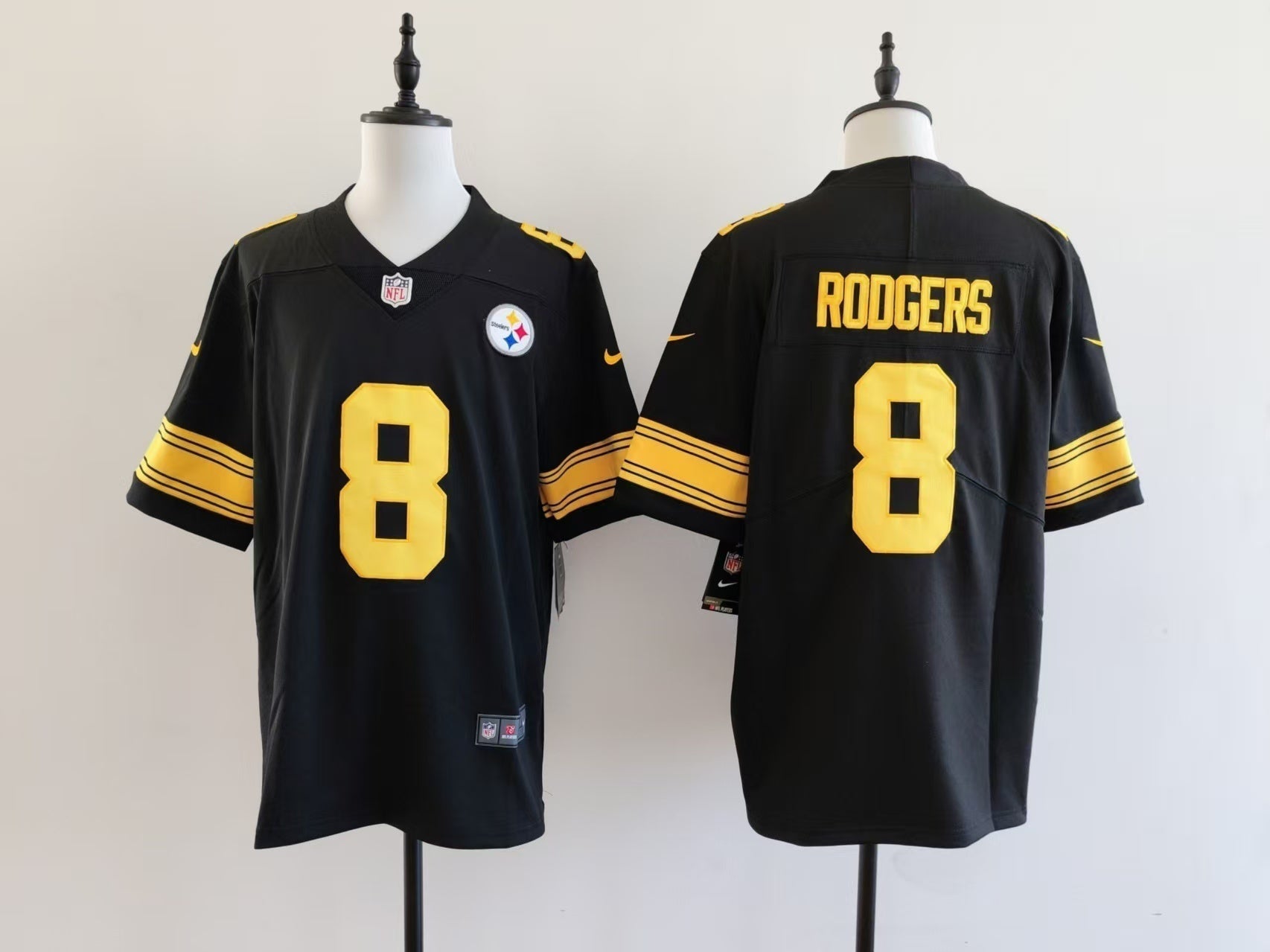 Men's Pittsburgh Steelers Aaron Rodgers Nike Jersey -  Black-yellow numbers