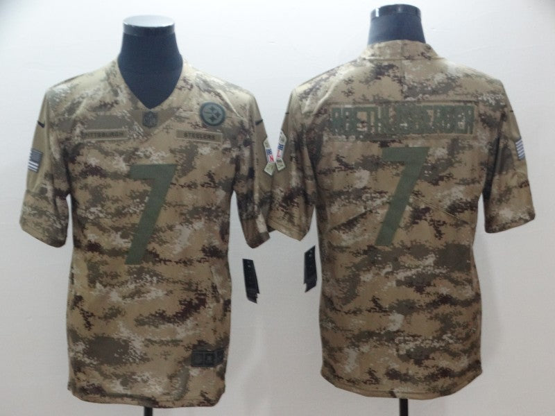 Men's Pittsburgh Steelers Ben Roethlisberger #7 Camouflage Game Jersey1