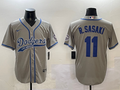 Men's Los Angeles Dodgers Roki Sasaki #11 Gray Player Jersey