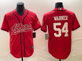 Men's San Francisco 49ers Fred Warner #54 Red Player Jersey1 Joint Edition