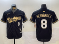 Men's Los Angeles Dodgers Enrique Hernandez #8 Black Game Player Jersey1
