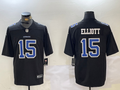 Men's Dallas Cowboys Ezekiel Elliott #15 Carbon Black Fashion Game Jersey1