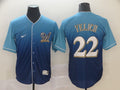 Men's Milwaukee Brewers Christian Yelich #22 MLB Blue Gradient Jersey