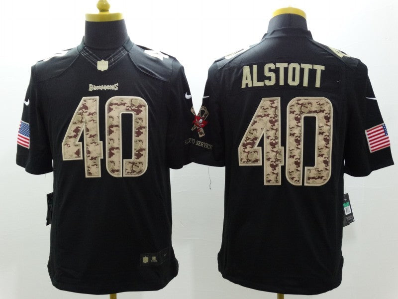 Men's Tampa Bay Buccaneers Mike Alstott #40 Black Game Player Jersey1