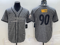 Men's Pittsburgh Steelers T.J. Watt #90 Gray Game Jersey1 Joint edition