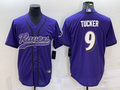 Men's Baltimore Ravens Justin Tucker #9 Purple Game Jersey1 Joint Edition