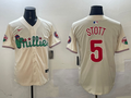 Men's Philadelphia Phillies Bryson Stott #5 Cream Replica Team Jersey1