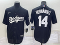 Men's Los Angeles Dodgers Enrique Hernandez #14 Black Replica Baseball Jersey1